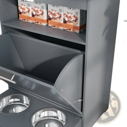 Pet Feeder Station with Dog Food Storage Cabinet