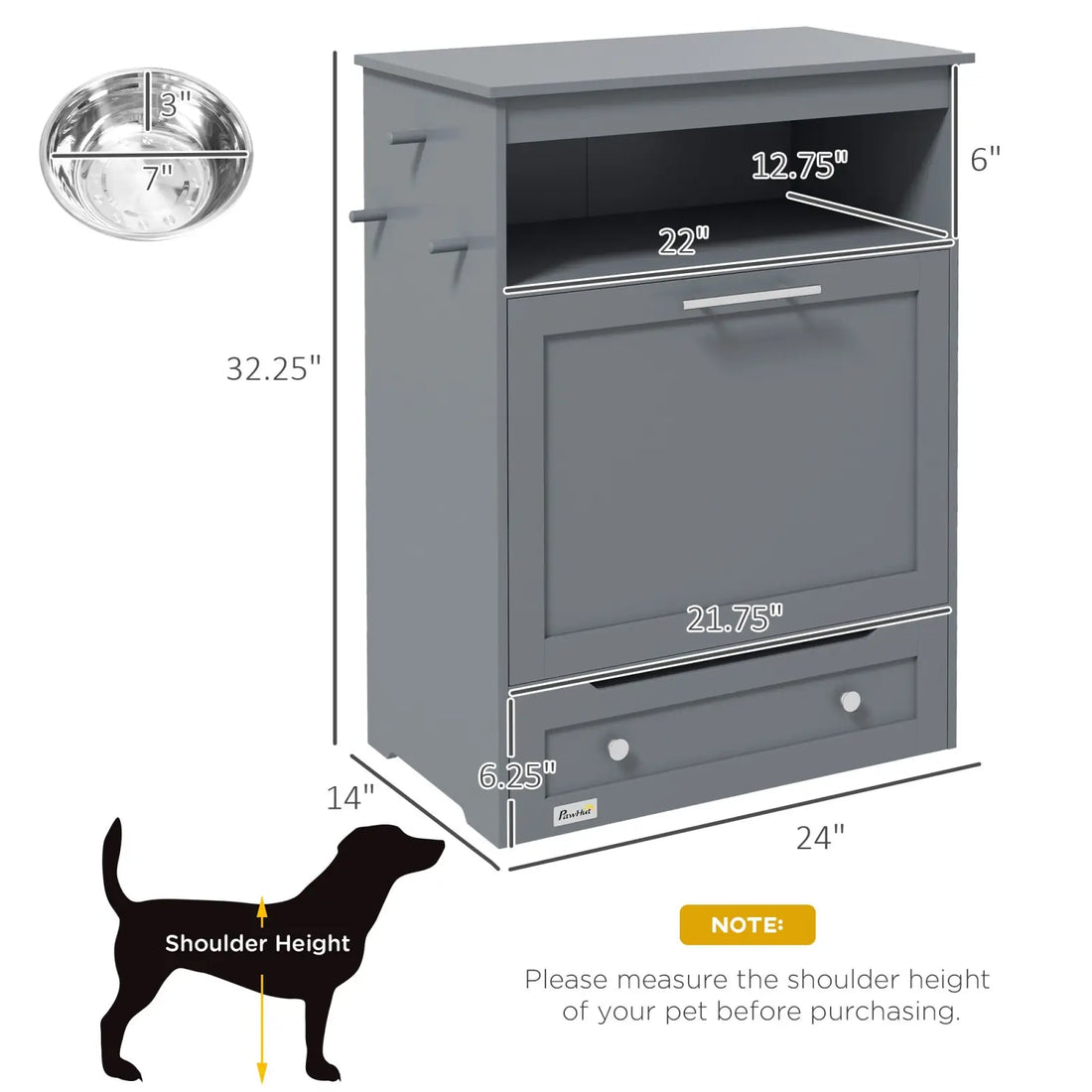 Pet Feeder Station with Dog Food Storage Cabinet