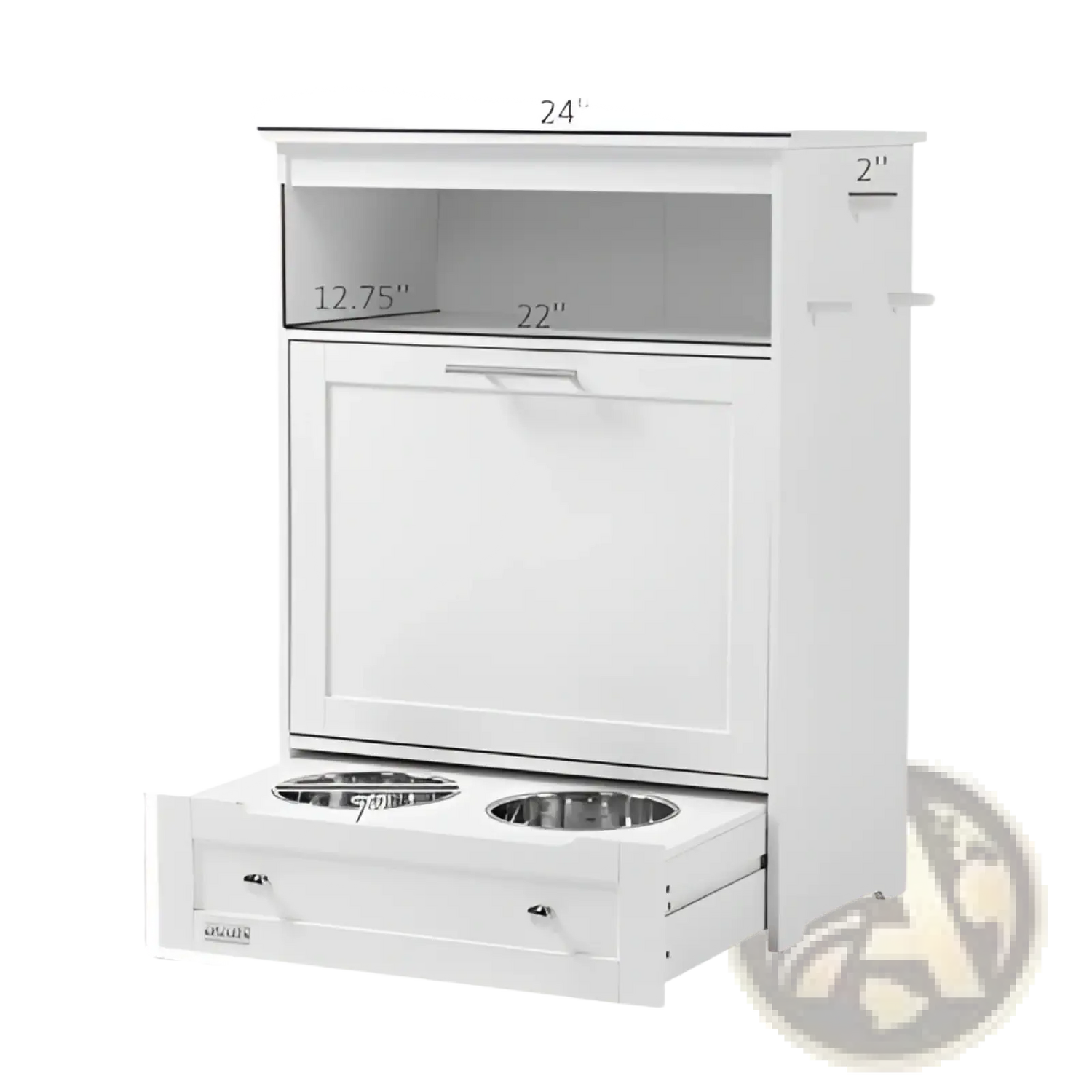Pet Feeder Station with Dog Food Storage Cabinet
