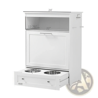 Pet Feeder Station with Dog Food Storage Cabinet