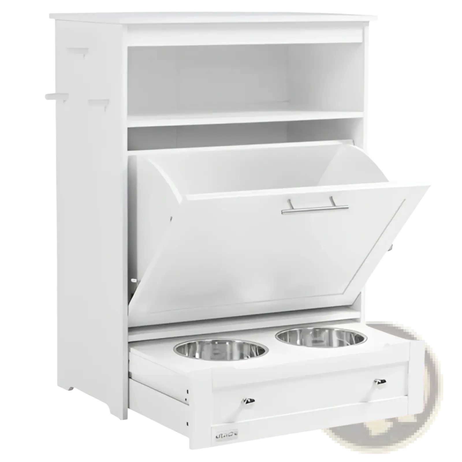Pet Feeder Station with Dog Food Storage Cabinet