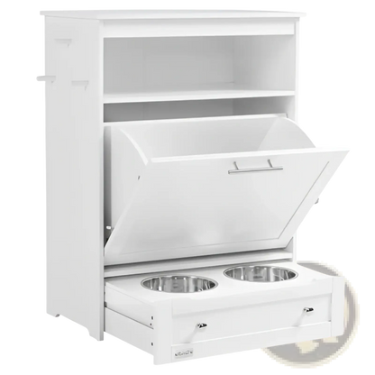 Pet Feeder Station with Dog Food Storage Cabinet