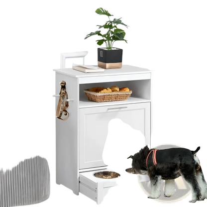 Pet Feeder Station with Dog Food Storage Cabinet