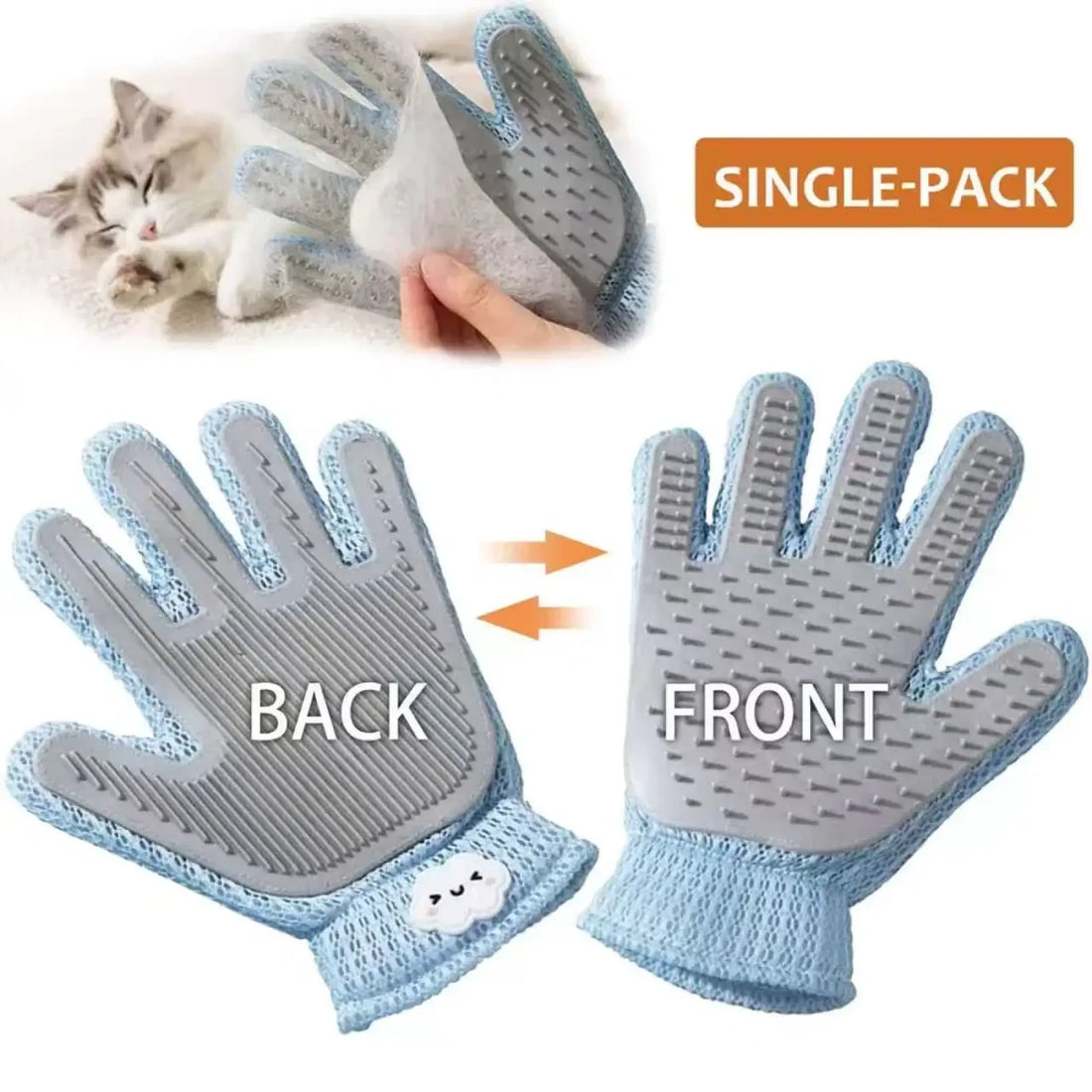 Pet Grooming Glove 2 in 1 Deshedding Massage Brush
