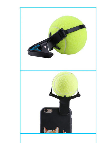 Pet Selfie Stick Tennis Ball Phone Clip Prop