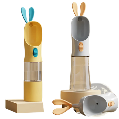 Pet Water Bottle Bunny Shaped Portable Travel Dispenser