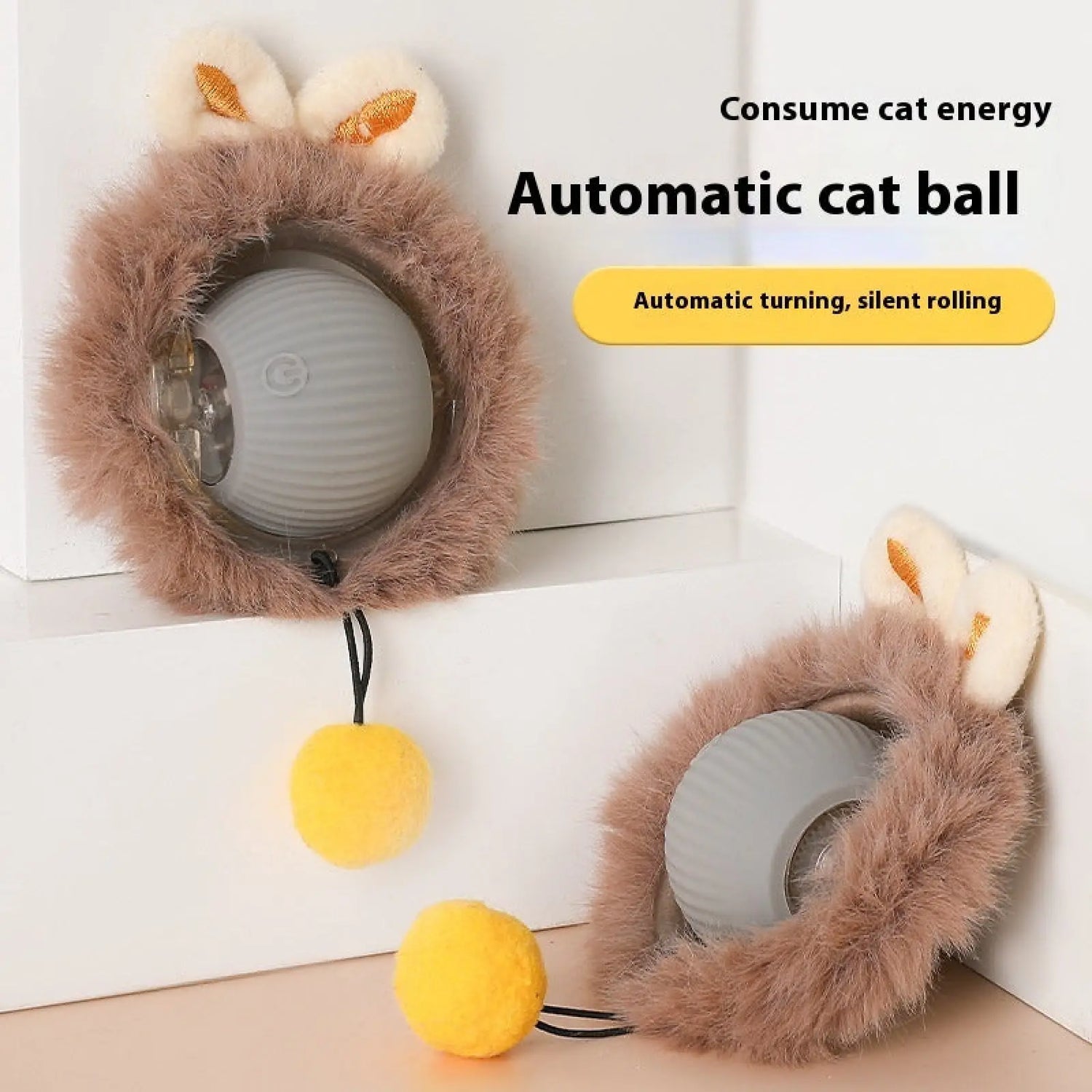 Plush Cat Ball Rolling Toy for Boredom Relief