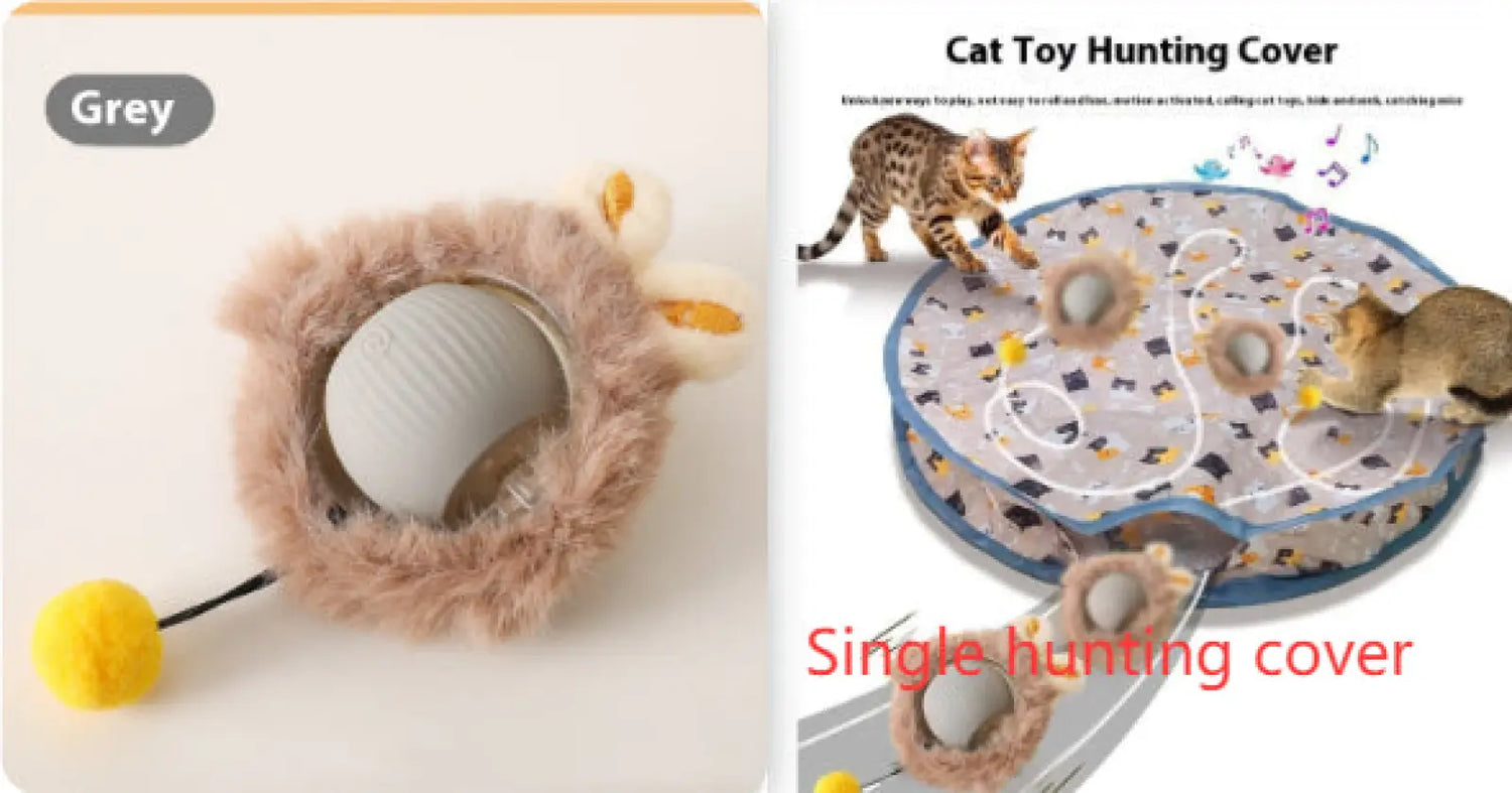 Plush Cat Ball Rolling Toy for Boredom Relief