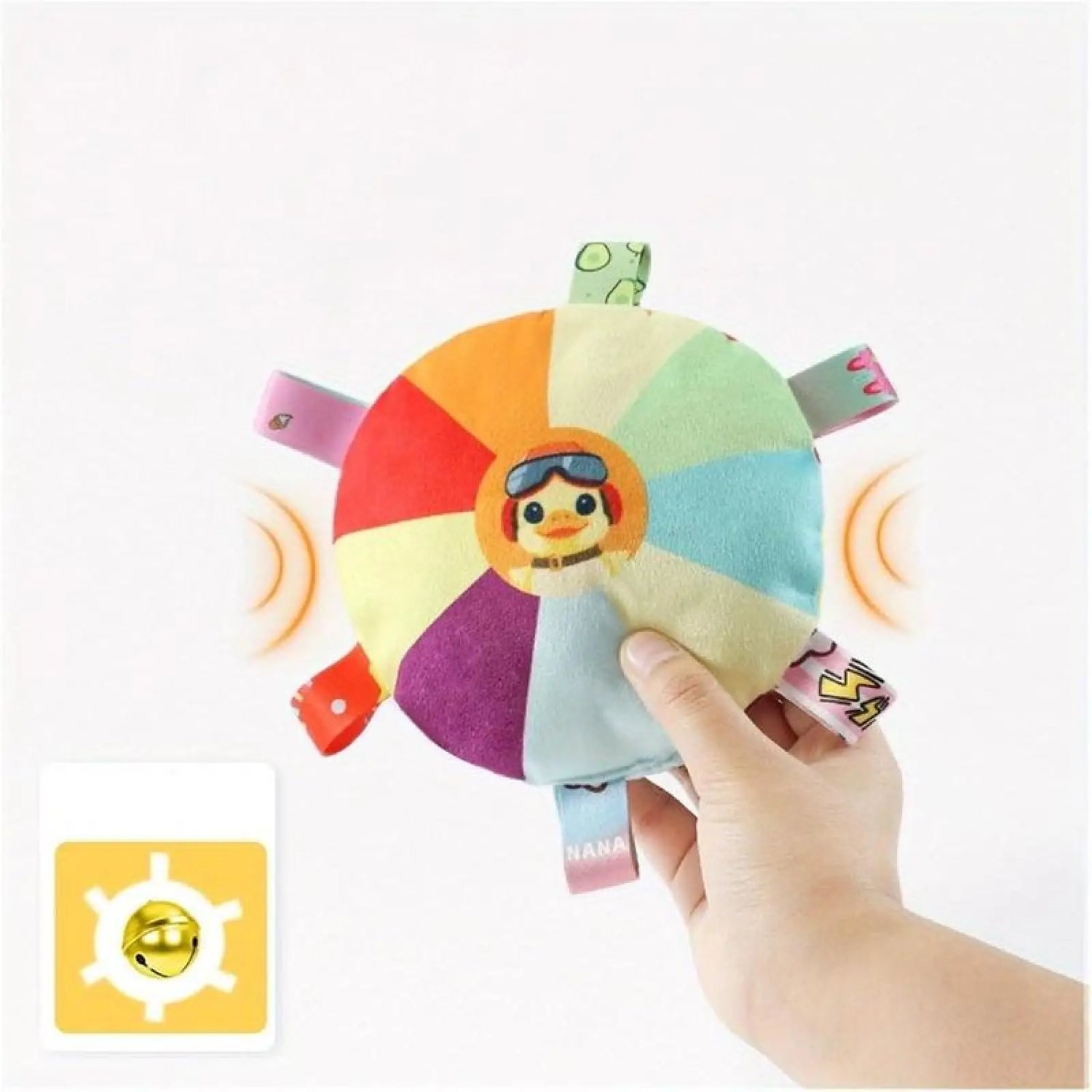 Plush Dog Flying Disc Interactive Chew Toy with Bells