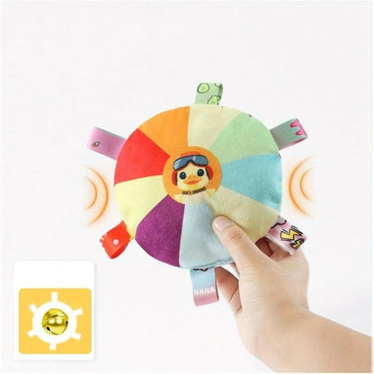 Plush Dog Flying Disc Interactive Chew Toy with Bells