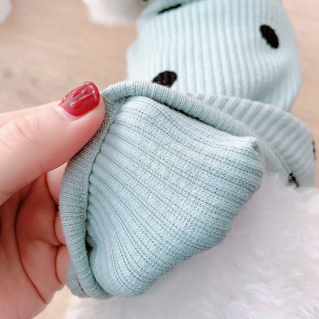Polka Dot Dog Turtleneck Cotton Bottoming Shirt