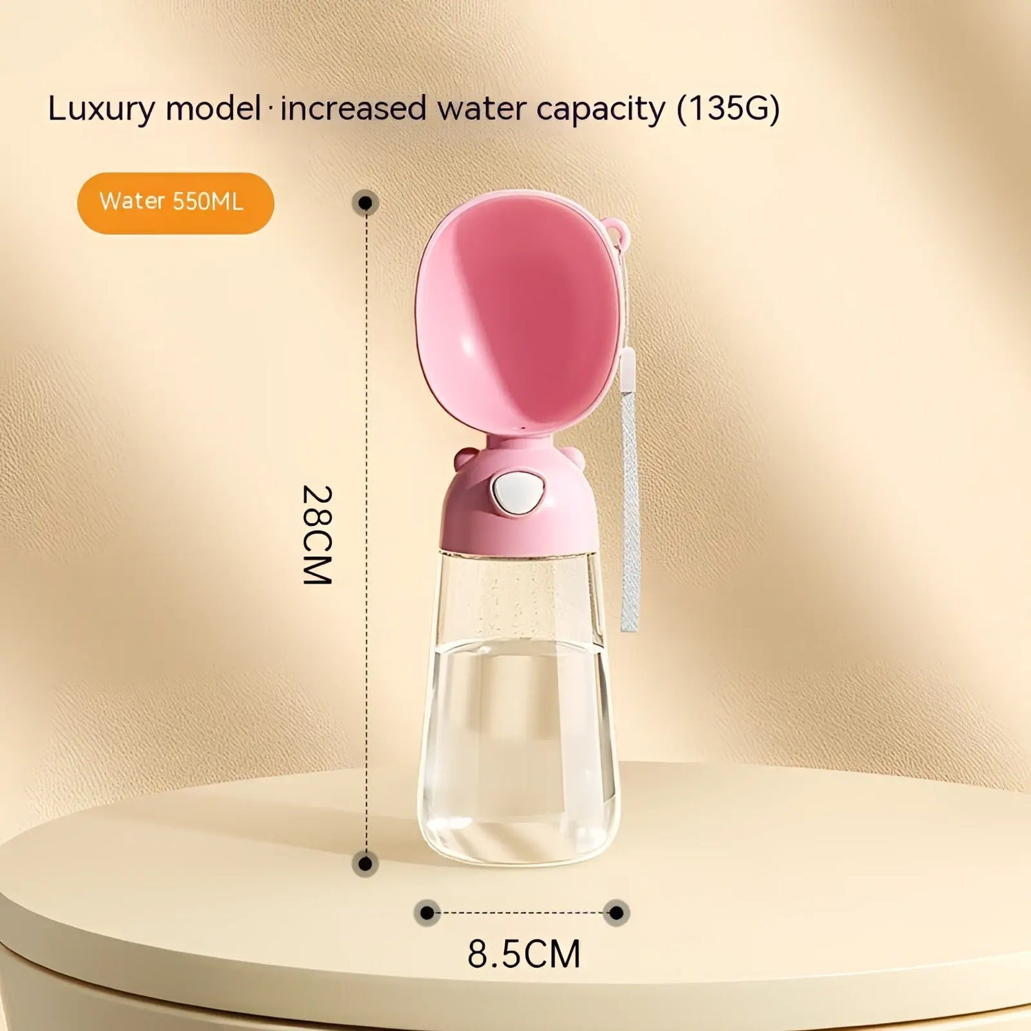 Portable Dog Water Bottle 380ml Travel Feeder Bowl