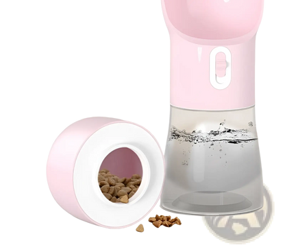Portable Dog Water Bottle and Food Dispenser 2 in 1
