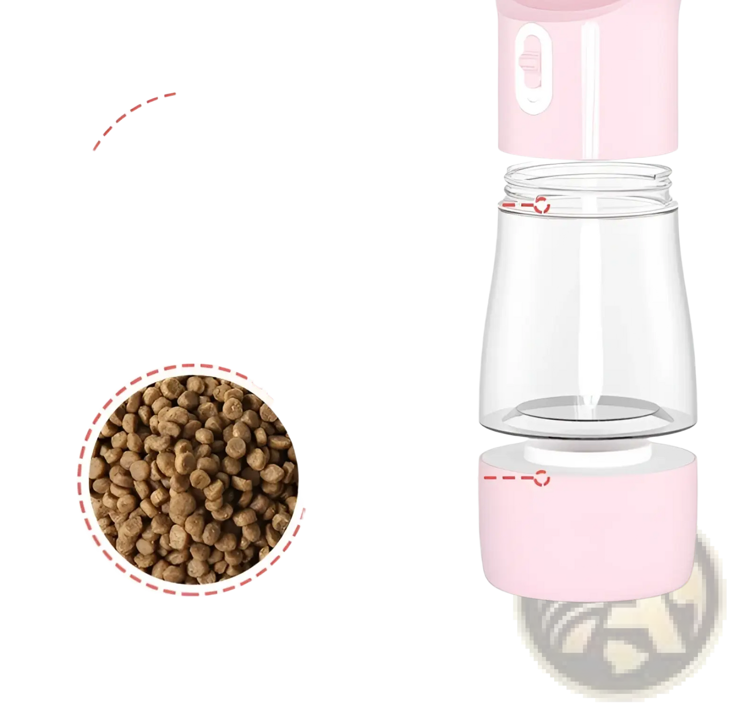 Portable Dog Water Bottle and Food Dispenser 2 in 1