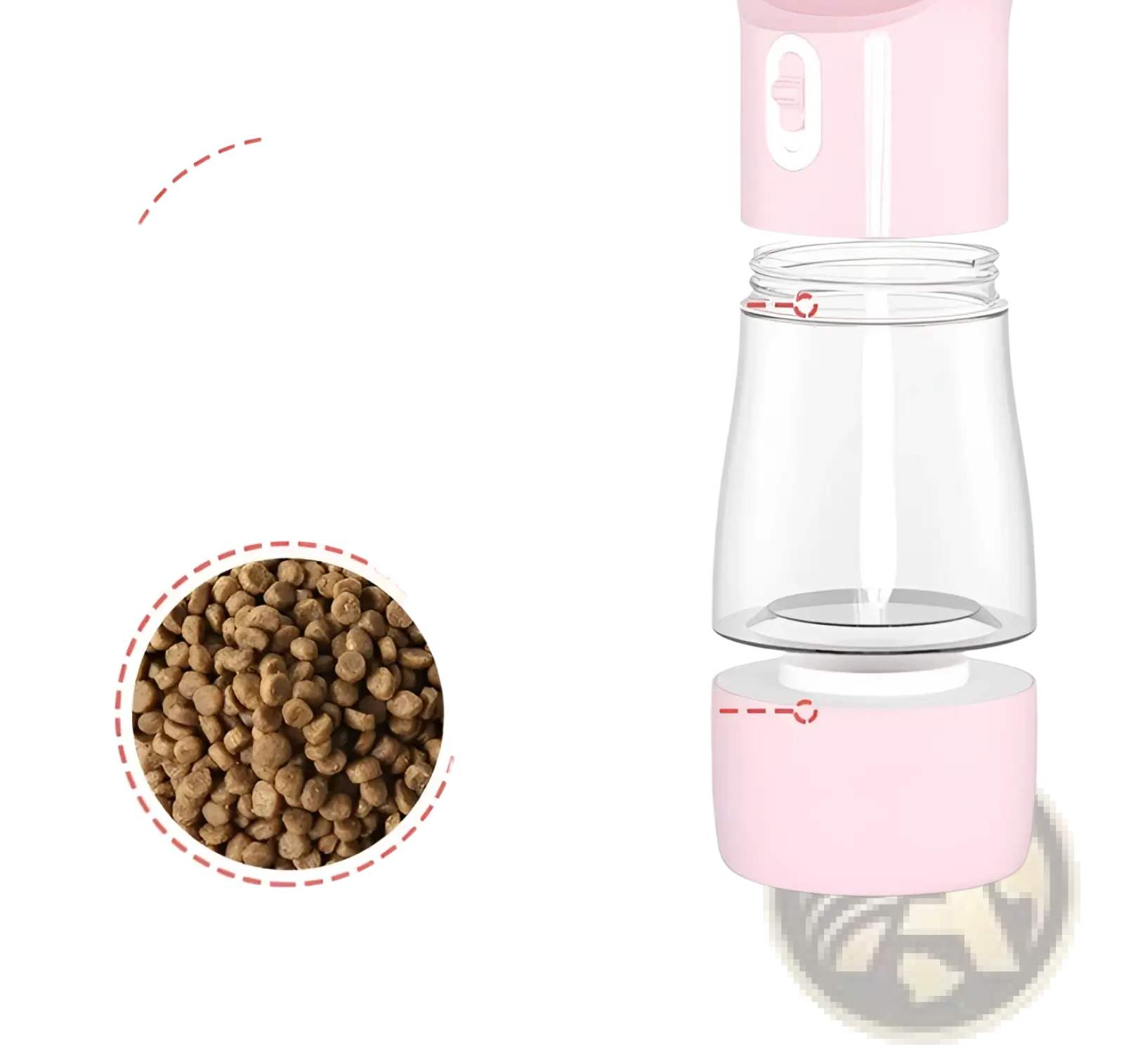 Portable Dog Water Bottle and Food Dispenser 2 in 1