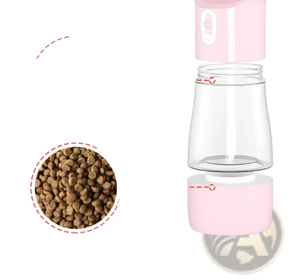 Portable Dog Water Bottle and Food Dispenser 2 in 1