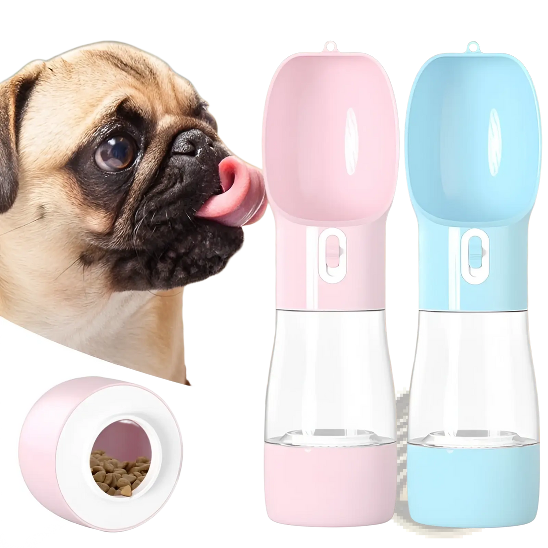 Portable Dog Water Bottle and Food Dispenser 2 in 1