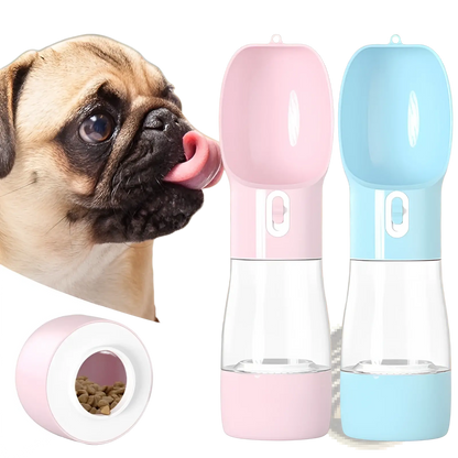 Portable Dog Water Bottle and Food Dispenser 2 in 1