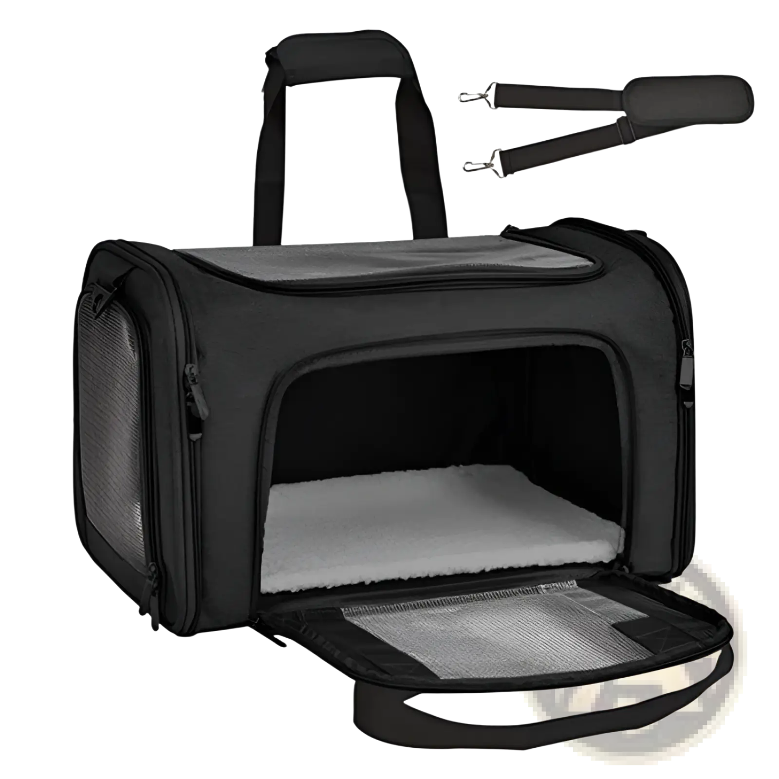 Portable Mesh Pet Carrier Bag with Fleece Lining