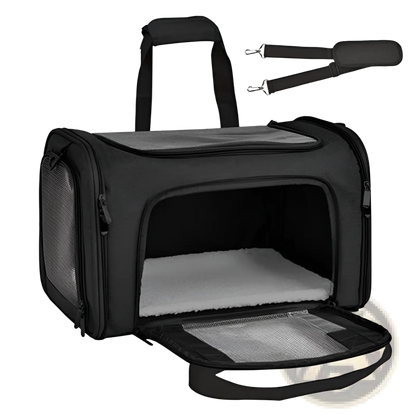 Portable Mesh Pet Carrier Bag with Fleece Lining