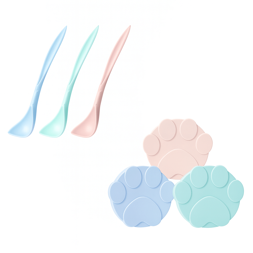 Portable Silicone Pet Food Lid and Spoon Set | 2-in-1 Can Cover and Sealer for Dogs and Cats