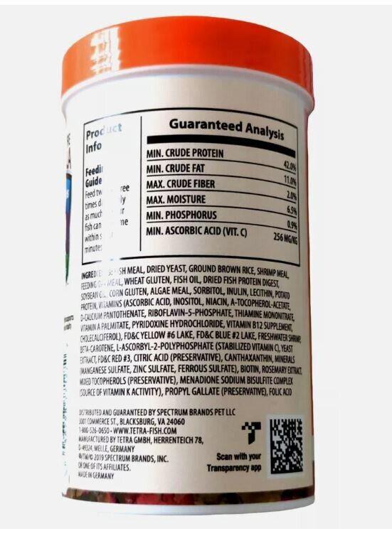 Tetra Goldfish Fish Food Vitamin C FlakesClearer Water Complete Diet 2.2 OZ