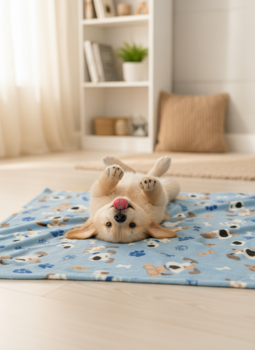 Dog Blanket - puppy print