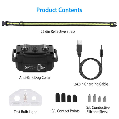 Rechargeable Smart Dog Bark Collar with Dual Training Modes