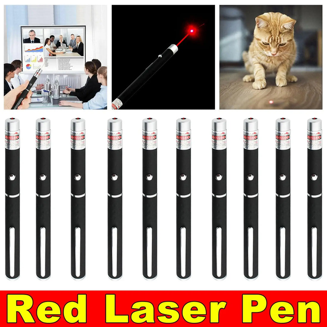 Red Laser Pointer Pen 650nm Teaching Pet Toy 10 Pack