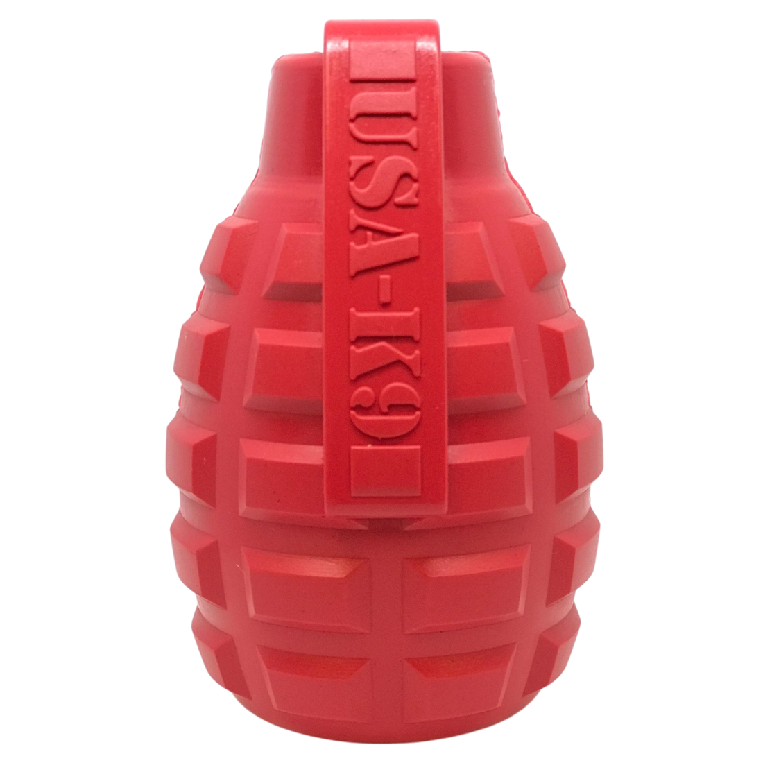 USA-K9 Grenade Rubber Dog Chew Toy | K9 Handler eDispenser Toy | Red &amp; Blue | USA Made