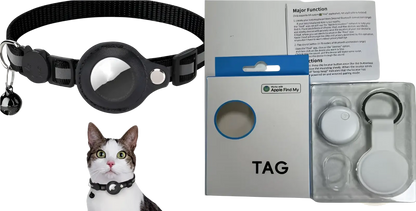 Reflective Airtag Cat Collar with Safety Buckle