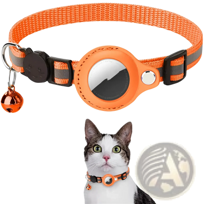 Reflective Airtag Cat Collar with Safety Buckle