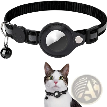 Reflective Airtag Cat Collar with Safety Buckle