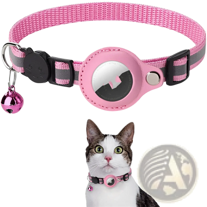 Reflective Airtag Cat Collar with Safety Buckle