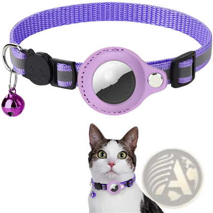 Reflective Airtag Cat Collar with Safety Buckle