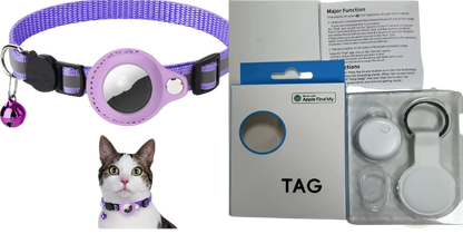 Reflective Airtag Cat Collar with Safety Buckle