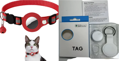 Reflective Airtag Cat Collar with Safety Buckle