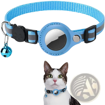 Reflective Airtag Cat Collar with Safety Buckle