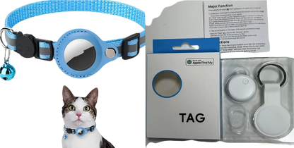 Reflective Airtag Cat Collar with Safety Buckle