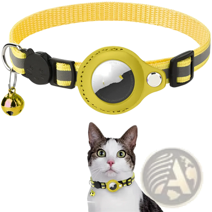 Reflective Airtag Cat Collar with Safety Buckle