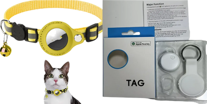 Reflective Airtag Cat Collar with Safety Buckle