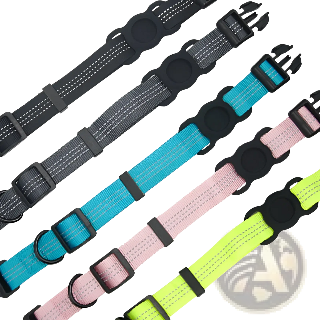 Reflective Gps Dog Collar with Nylon Tracker Holder