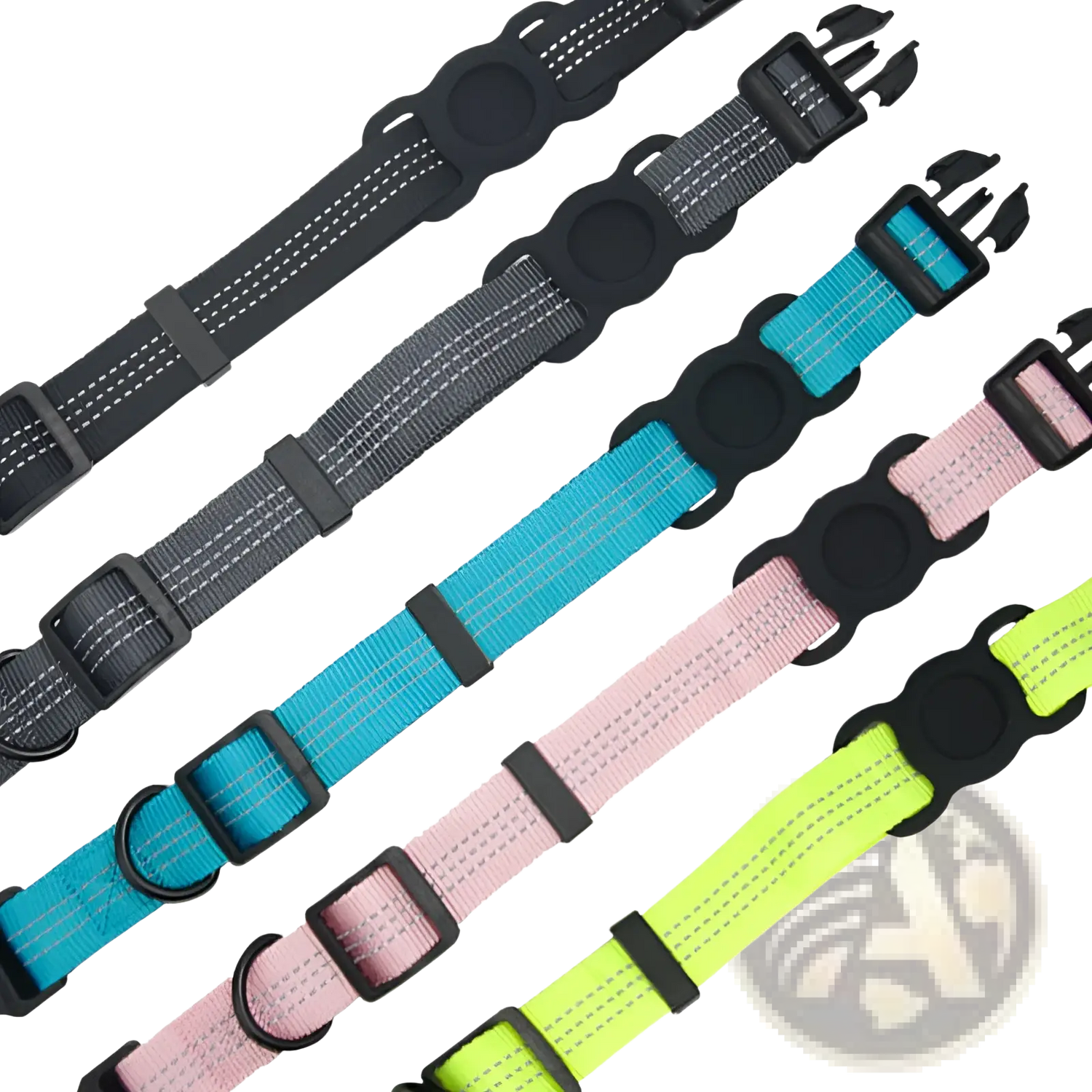Reflective Gps Dog Collar with Nylon Tracker Holder