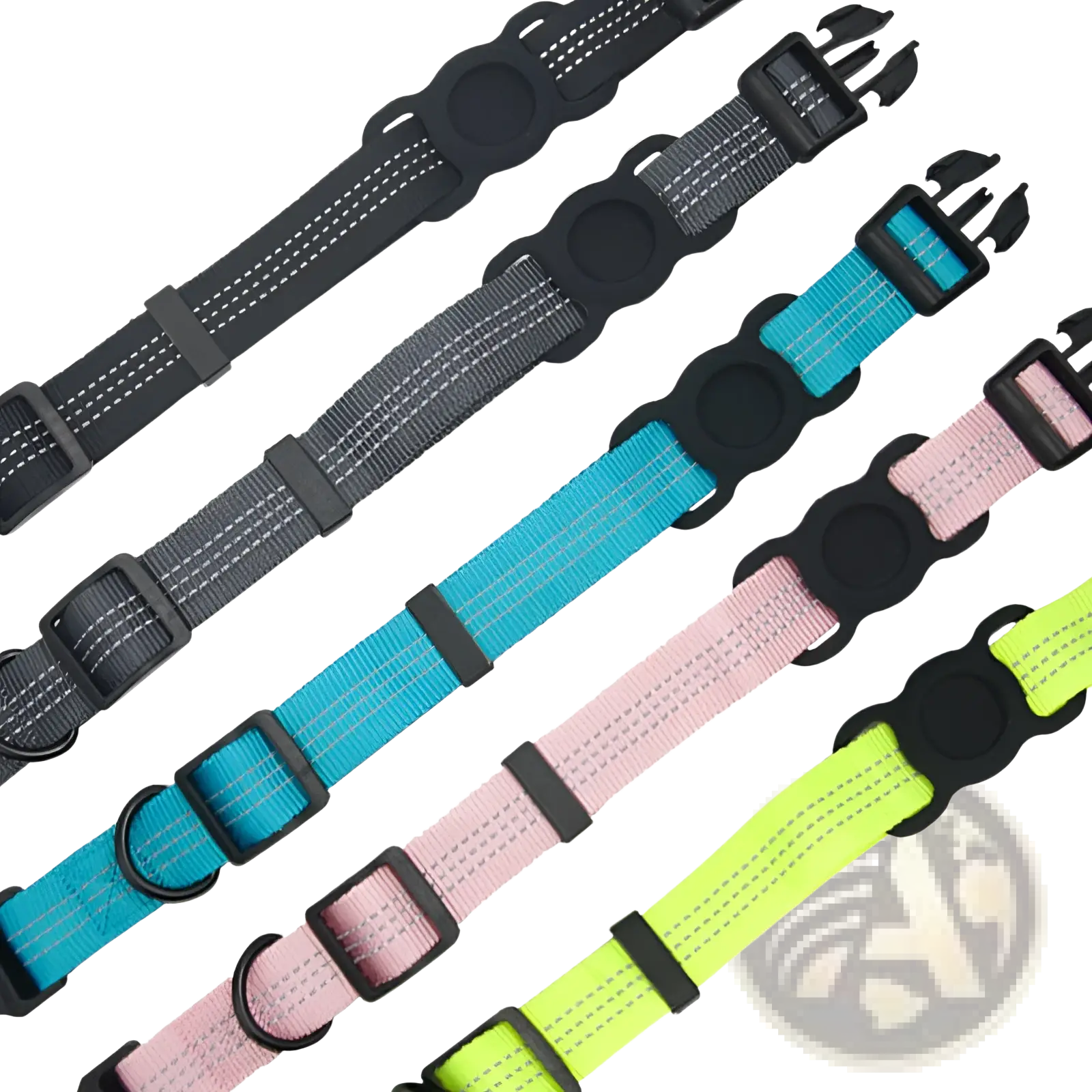 Reflective Gps Dog Collar with Nylon Tracker Holder