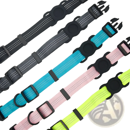 Reflective Gps Dog Collar with Nylon Tracker Holder