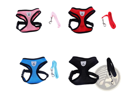 Reflective Mesh Dog Harness with Leash Set