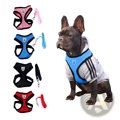 Reflective Mesh Dog Harness with Leash Set