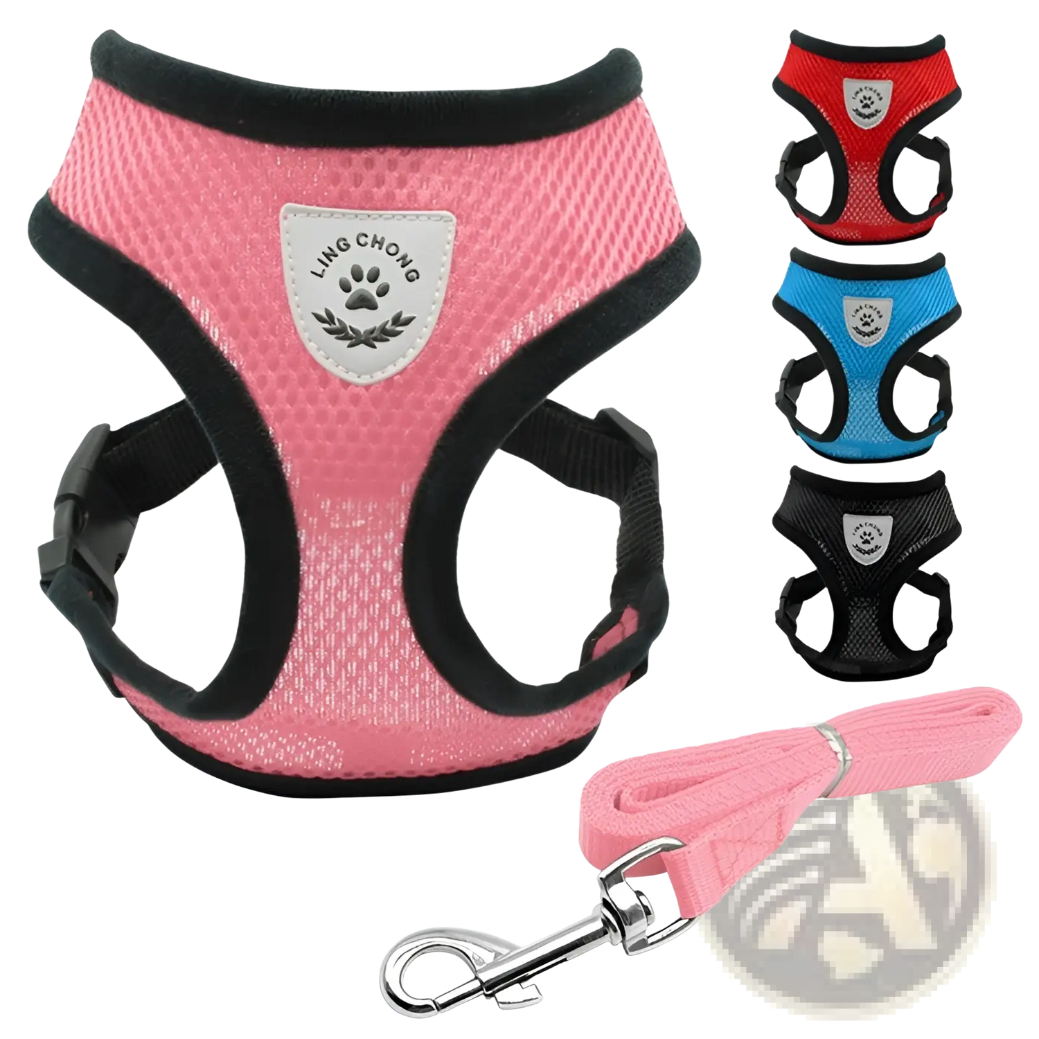 Reflective Mesh Dog Harness with Leash Set