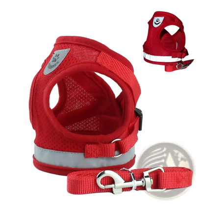 Reflective Mesh Dog Harness with Leash Set