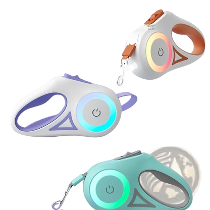 Retractable Dog Leash with Led Light and Collar Set